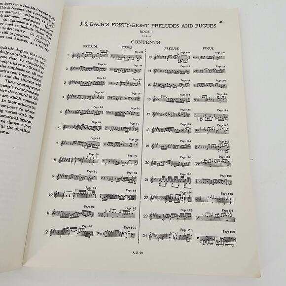 RARE J.S. BACH FORTY-EIGHT PRELUDES & FUGUES PIANO SHEET MUSIC BOOK 1 TOVEY - Picture 6 of 10